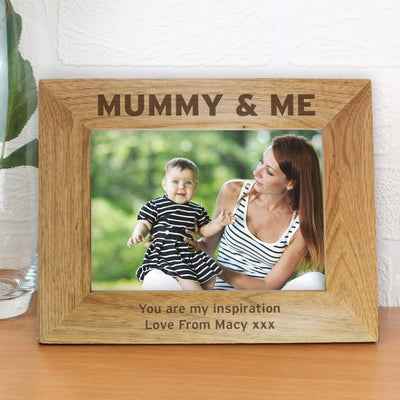 Personalised Memento Wooden Personalised Mummy & Me 7x5 Landscape Wooden Photo Frame