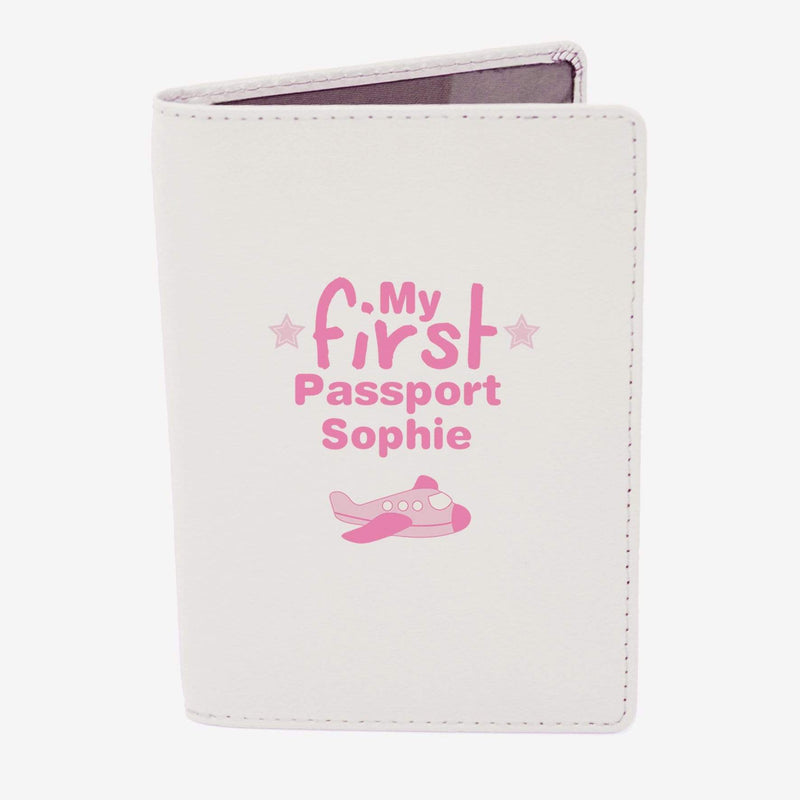 Personalised Memento Leather Personalised My First Cream Passport Holder