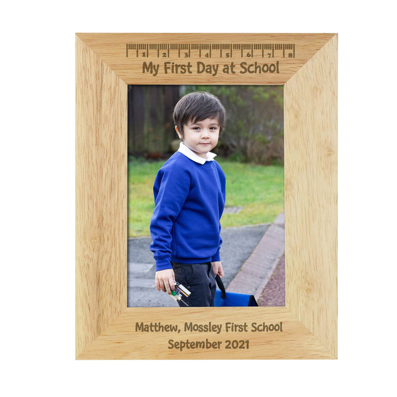 Personalised Memento Wooden Personalised My First Day at School 5x7 Wooden Photo Frame