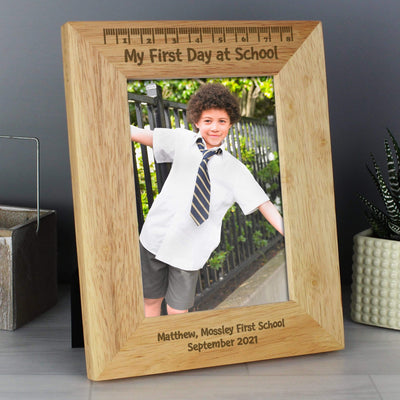 Personalised Memento Wooden Personalised My First Day at School 5x7 Wooden Photo Frame