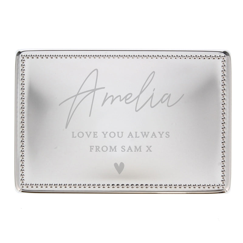 Personalised Memento Personalised Name and Message Rectangular Jewellery Box