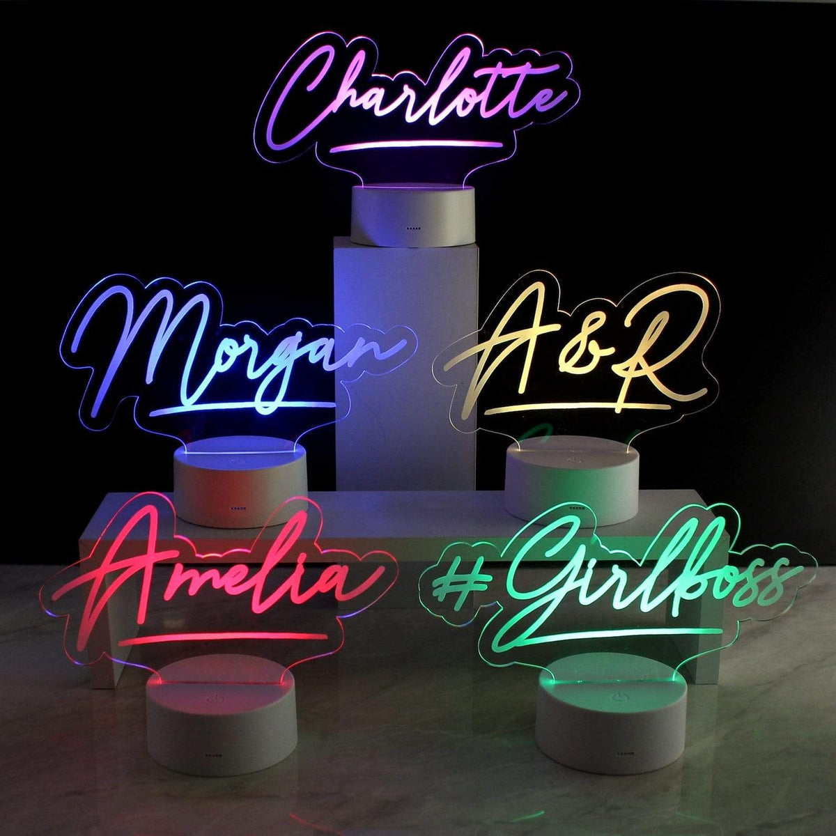 Personalised Memento Personalised Name LED Colour Changing Desk Night Light