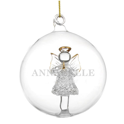 Personalised Memento Christmas Decorations Personalised Name Only Angel Glass Bauble