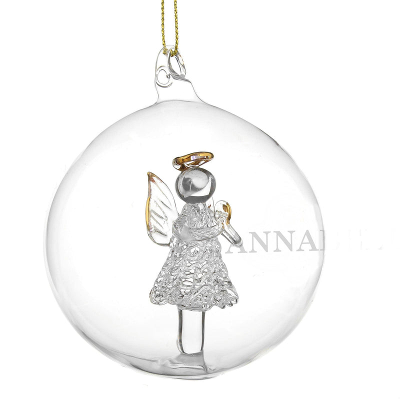 Personalised Memento Christmas Decorations Personalised Name Only Angel Glass Bauble
