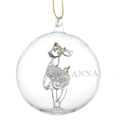 Personalised Memento Christmas Decorations Personalised Name Only Reindeer Glass Bauble