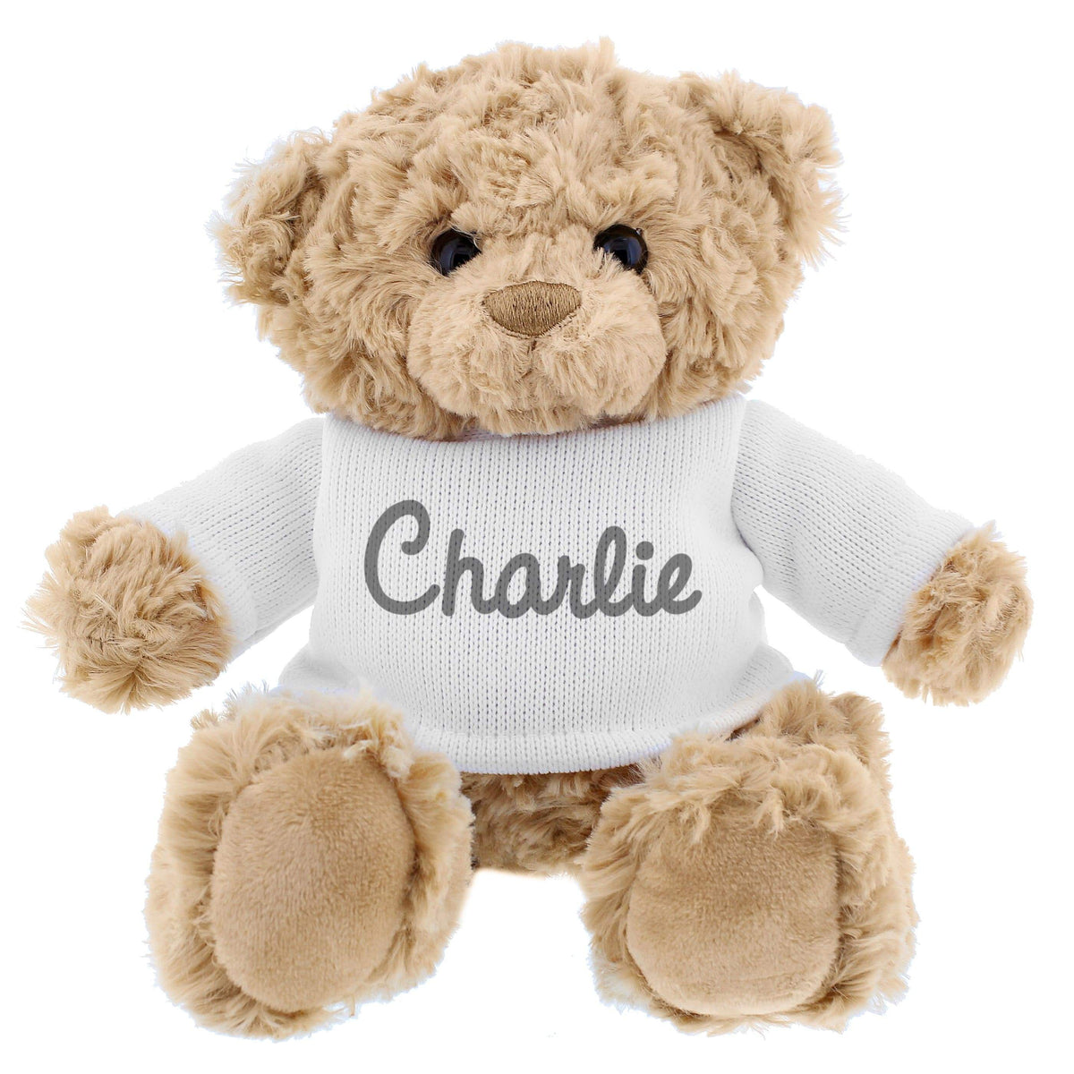 Personalised Memento Plush Personalised Name Only Teddy Bear  - Grey