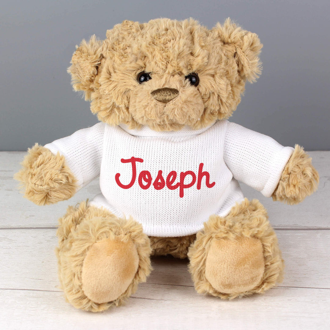 Personalised Memento Plush Personalised Name Only Teddy Bear - Red