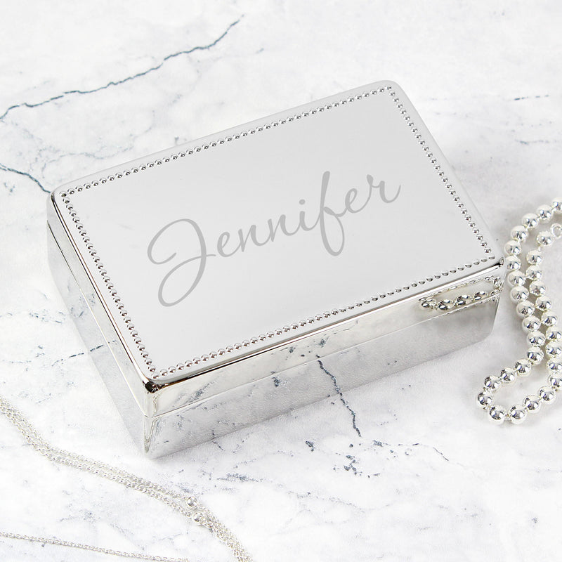 Personalised Memento Personalised Name Rectangular Jewellery Box