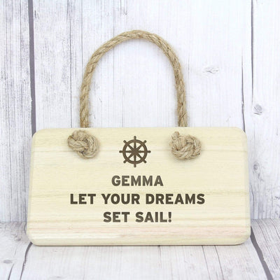Personalised Memento Wooden Personalised Nautical Wooden Sign