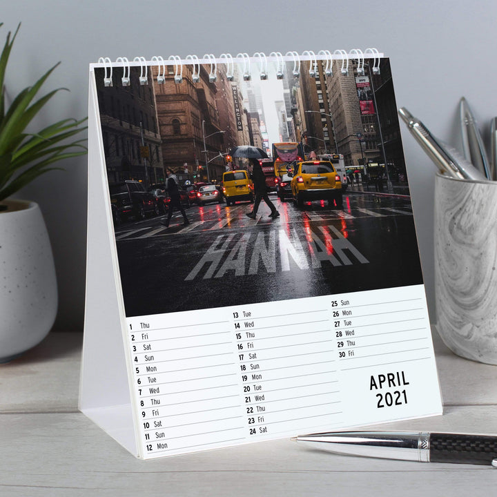 Personalised Memento Stationery &amp; Pens Personalised New York Desk Calendar
