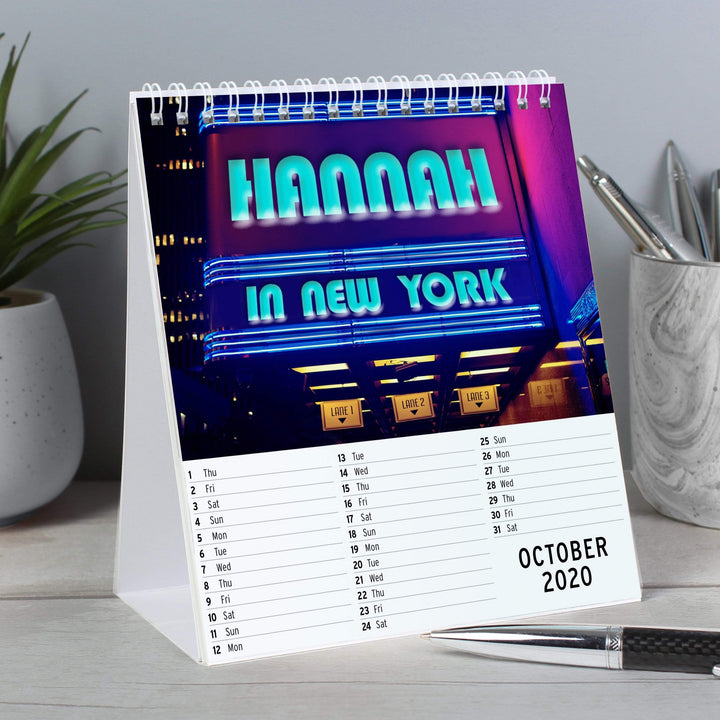 Personalised Memento Stationery &amp; Pens Personalised New York Desk Calendar