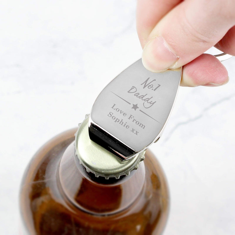 Personalised Memento Keepsakes Personalised No.1 Bottle Opener Keyring