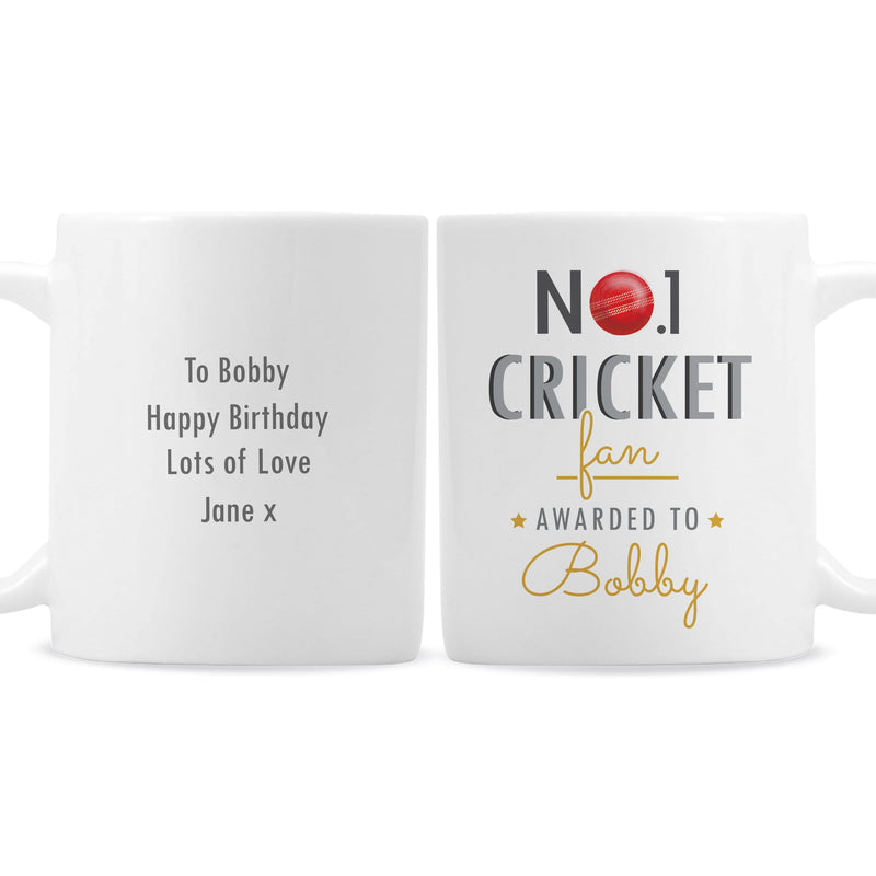 Personalised Memento Mugs Personalised No.1 Cricket Fan Mug