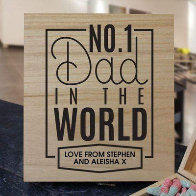 Great Gifts Personalised No.1 Dad Wooden Sweet Box