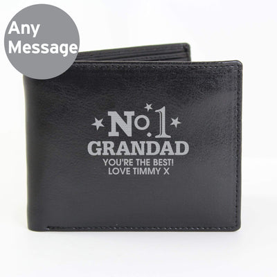 Personalised Memento Leather Personalised No.1 Leather Wallet