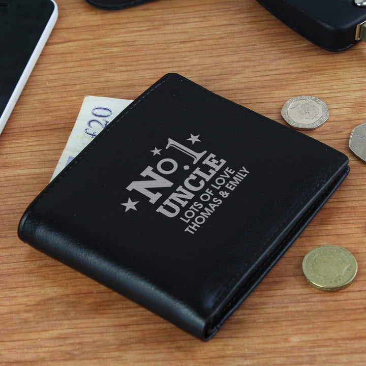 Personalised Memento Leather Personalised No.1 Leather Wallet