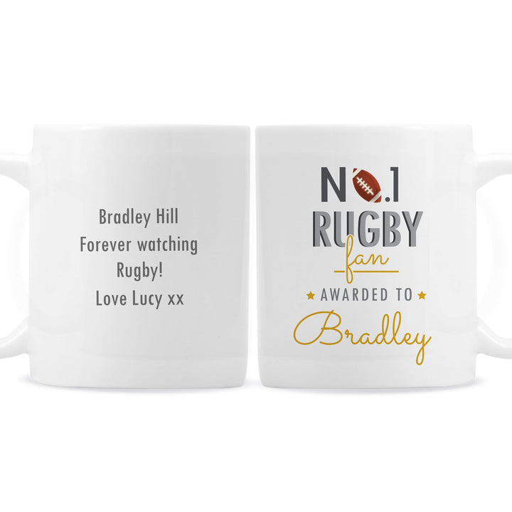 Personalised Memento Mugs Personalised No.1 Rugby Fan Mug