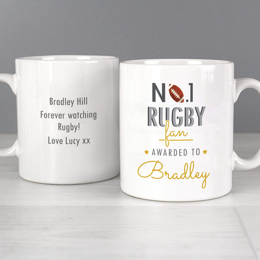 Personalised Memento Mugs Personalised No.1 Rugby Fan Mug