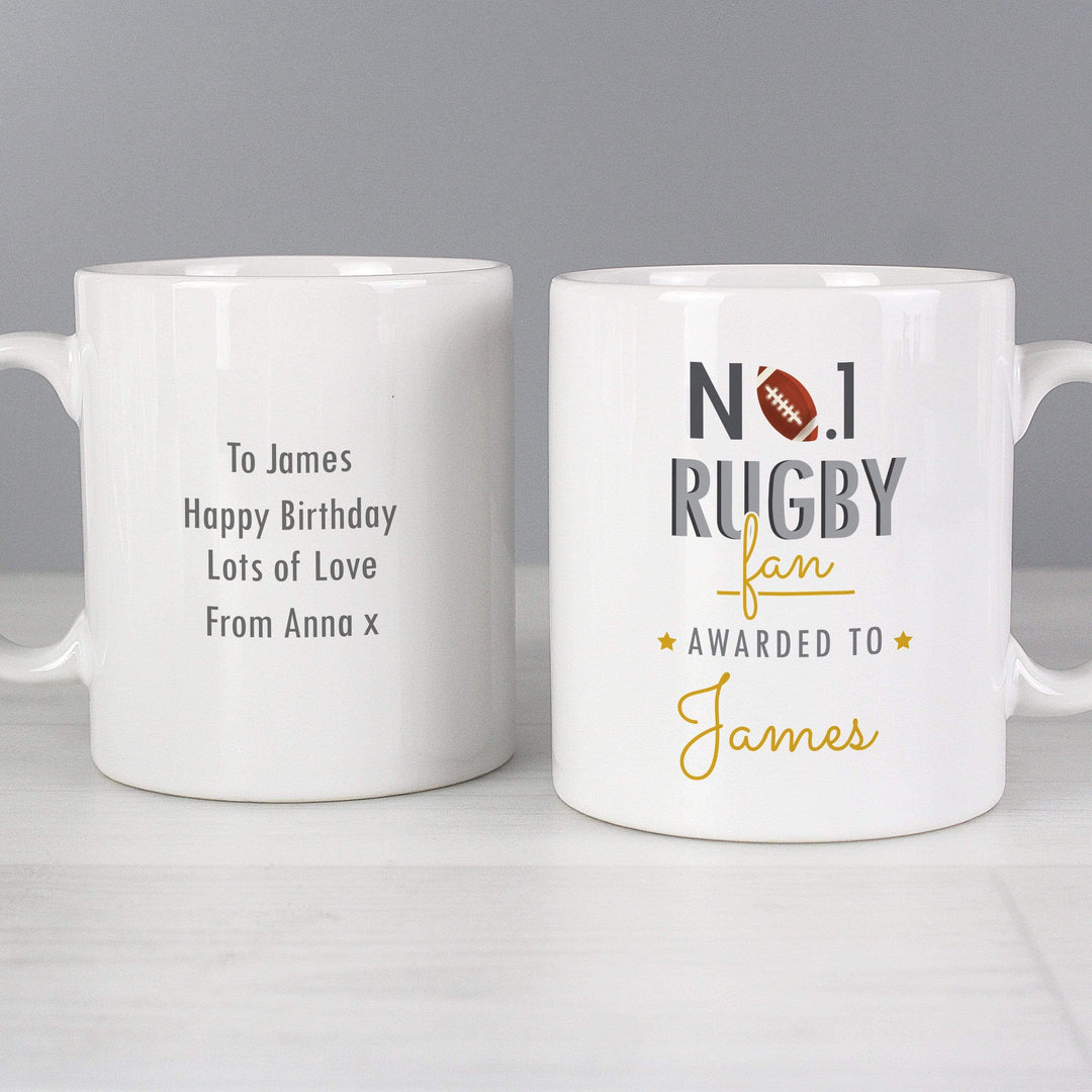 Personalised Memento Mugs Personalised No.1 Rugby Fan Mug
