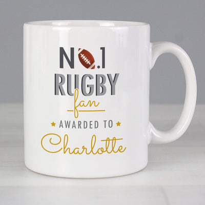 Personalised Memento Mugs Personalised No.1 Rugby Fan Mug