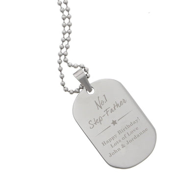 Personalised Memento Jewellery Personalised No.1 Stainless Steel Dog Tag Necklace