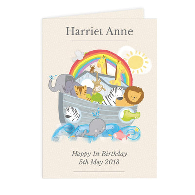 Personalised Memento Greetings Cards Personalised Noah's Ark Card