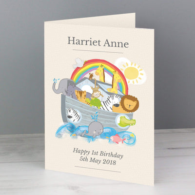 Personalised Memento Greetings Cards Personalised Noah's Ark Card