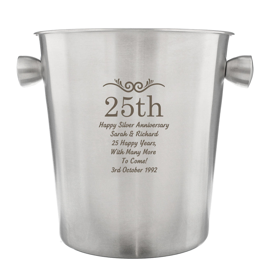 Personalised Memento Personalised Number Frame Stainless Steel Ice Bucket