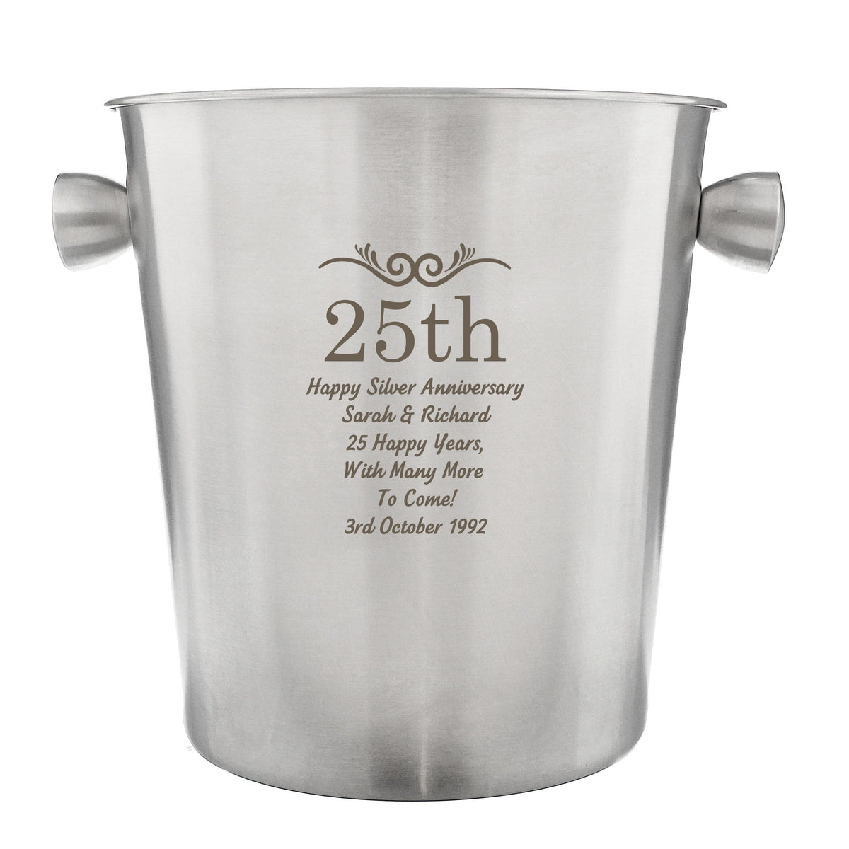 Personalised Memento Personalised Number Frame Stainless Steel Ice Bucket