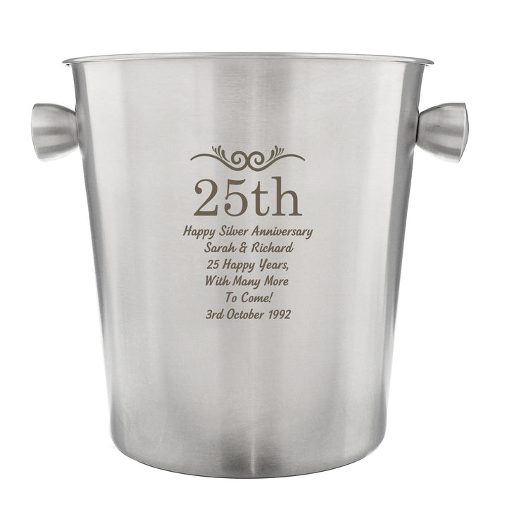 Personalised Memento Personalised Number Frame Stainless Steel Ice Bucket