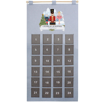 Personalised Memento Christmas Decorations Personalised Nutcracker Advent Calendar In Silver Grey