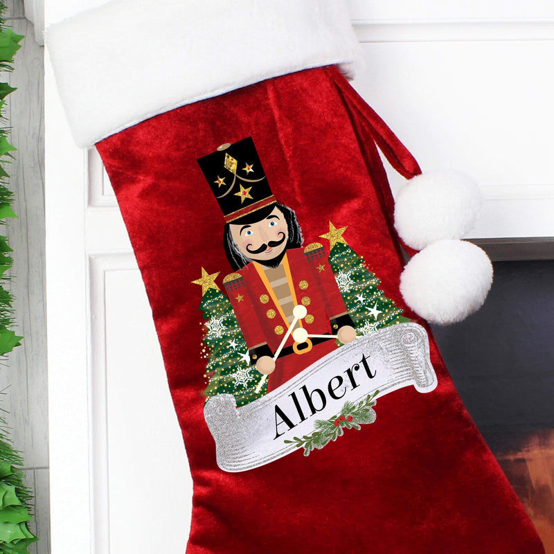 Personalised Memento Personalised Nutcracker Red Stocking