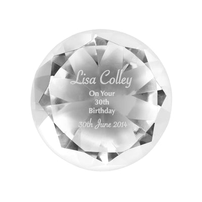 Personalised Memento Ornaments Personalised Occasion Diamond Paperweight