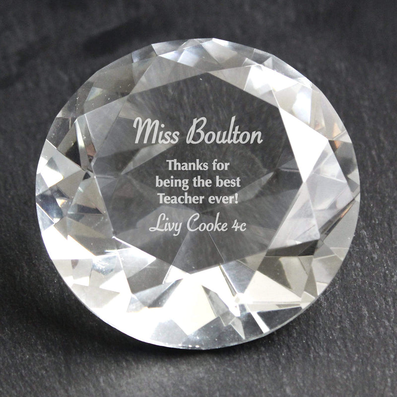 Personalised Memento Ornaments Personalised Occasion Diamond Paperweight