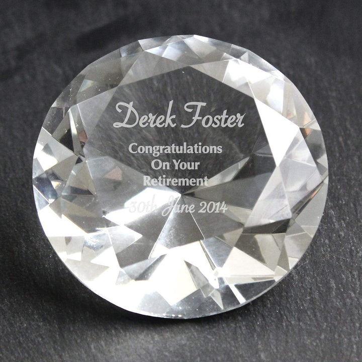 Personalised Memento Ornaments Personalised Occasion Diamond Paperweight