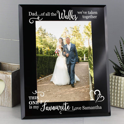 Personalised Memento Photo Frames, Albums and Guestbooks Personalised Of All the Walks... Wedding 5x7 Black Glass Photo Frame