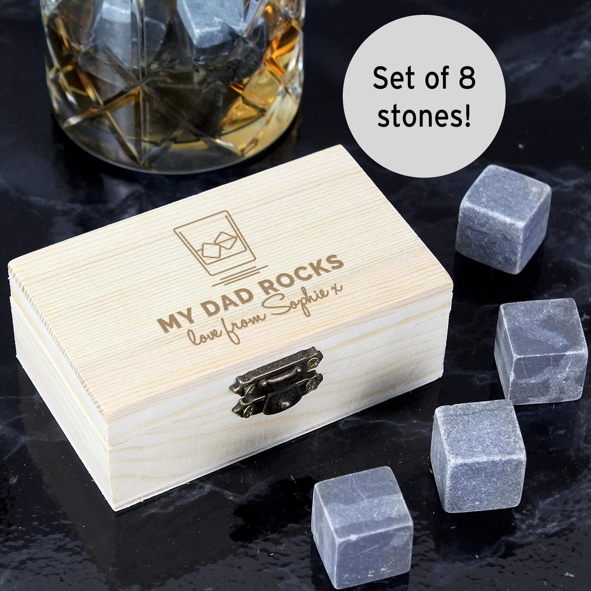 Personalised Memento Personalised On The Rocks Cooling Stones