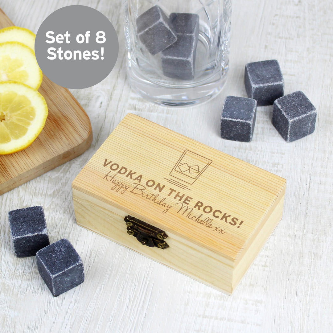 Personalised Memento Personalised On The Rocks Cooling Stones