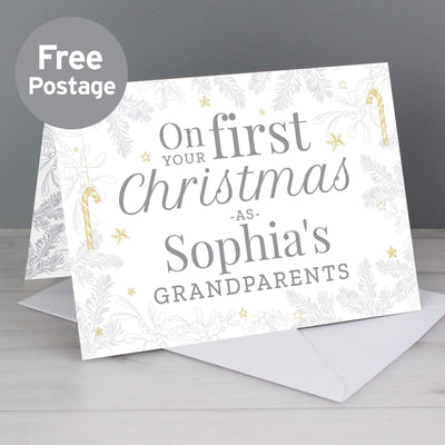 Personalised Memento Greetings Cards Personalised 'On Your First Christmas As' Card