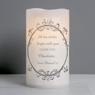 Personalised Memento LED Lights, Candles & Decorations Personalised Ornate Frame LED Candle