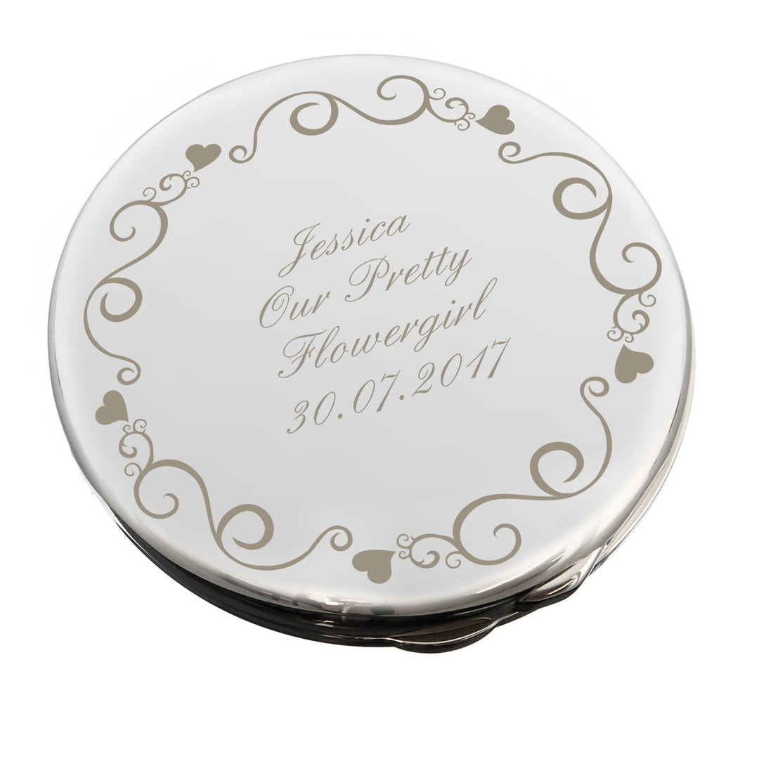 Personalised Memento Keepsakes Personalised Ornate Swirl Compact Mirror