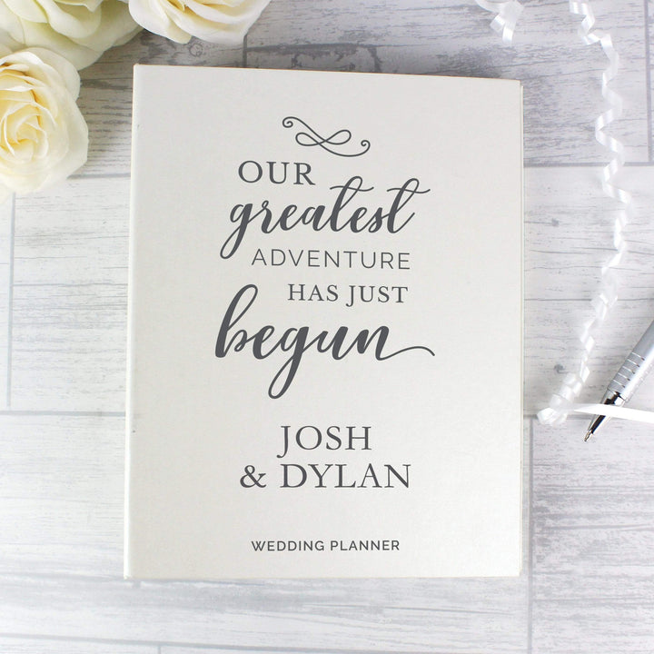 Personalised Memento Stationery &amp; Pens Personalised Our Greatest Adventure Wedding Planner