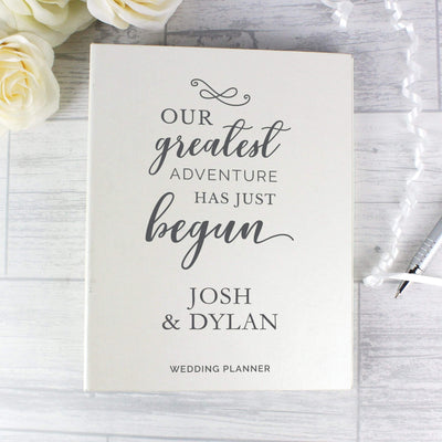 Personalised Memento Stationery & Pens Personalised Our Greatest Adventure Wedding Planner