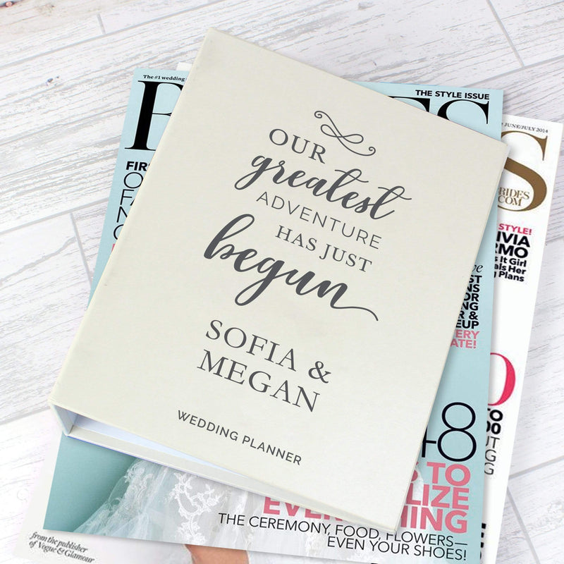 Personalised Memento Stationery & Pens Personalised Our Greatest Adventure Wedding Planner