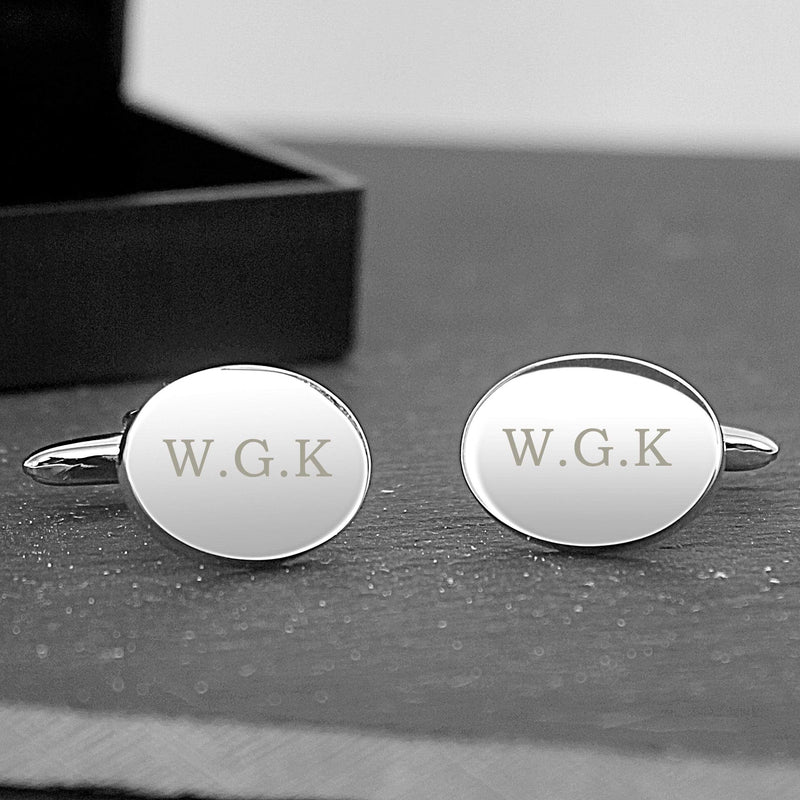Personalised Memento Jewellery Personalised Oval Cufflinks