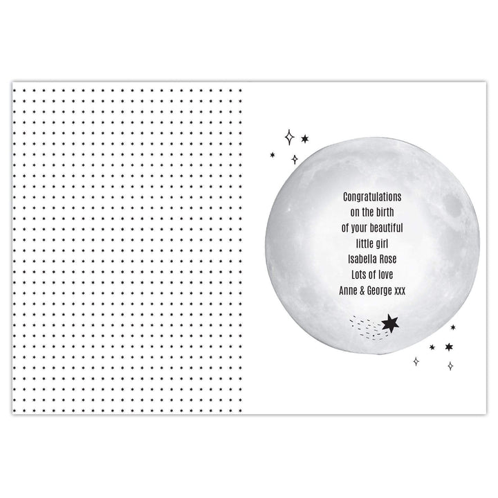 Personalised Memento Greetings Cards Personalised Over The Moon Card