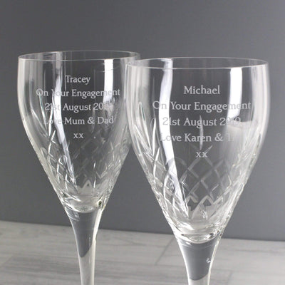 Personalised Memento Glasses & Barware Personalised Pair of Crystal Wine Glasses
