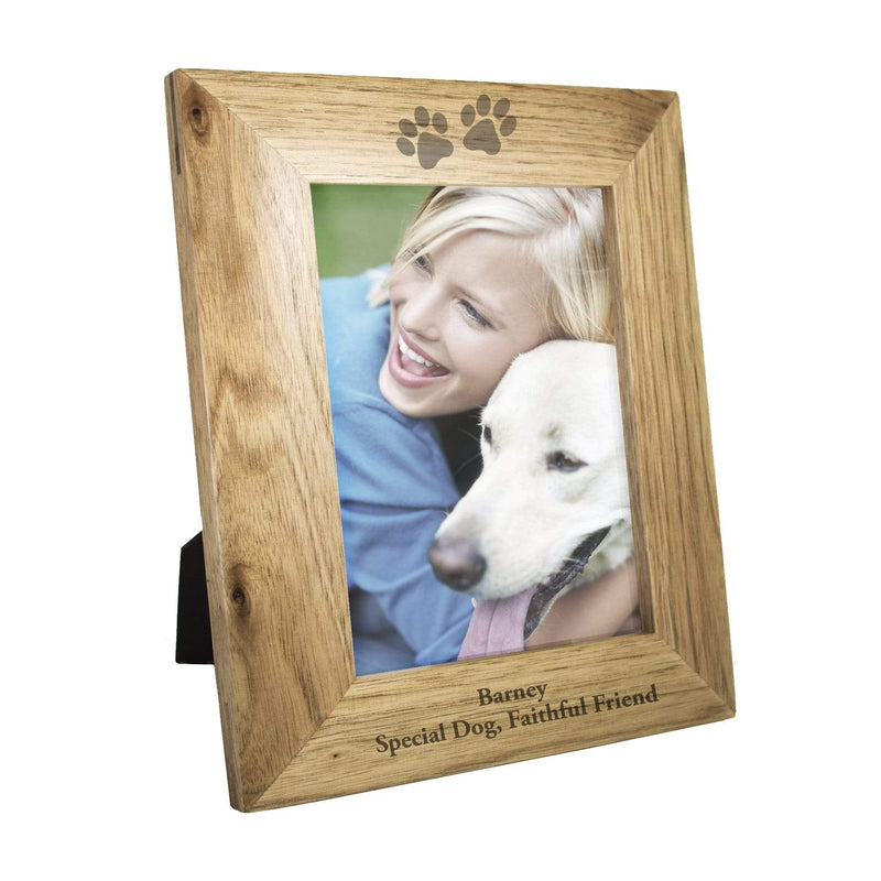 Personalised Memento Wooden Personalised Paw Prints 5x7 Wooden Photo Frame