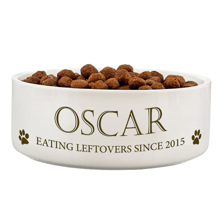 Personalised Memento Pet Gifts Personalised Paws 14cm Medium White Pet Bowl