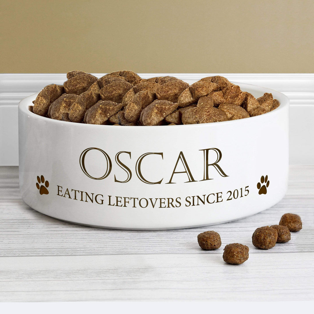Personalised Memento Pet Gifts Personalised Paws 14cm Medium White Pet Bowl